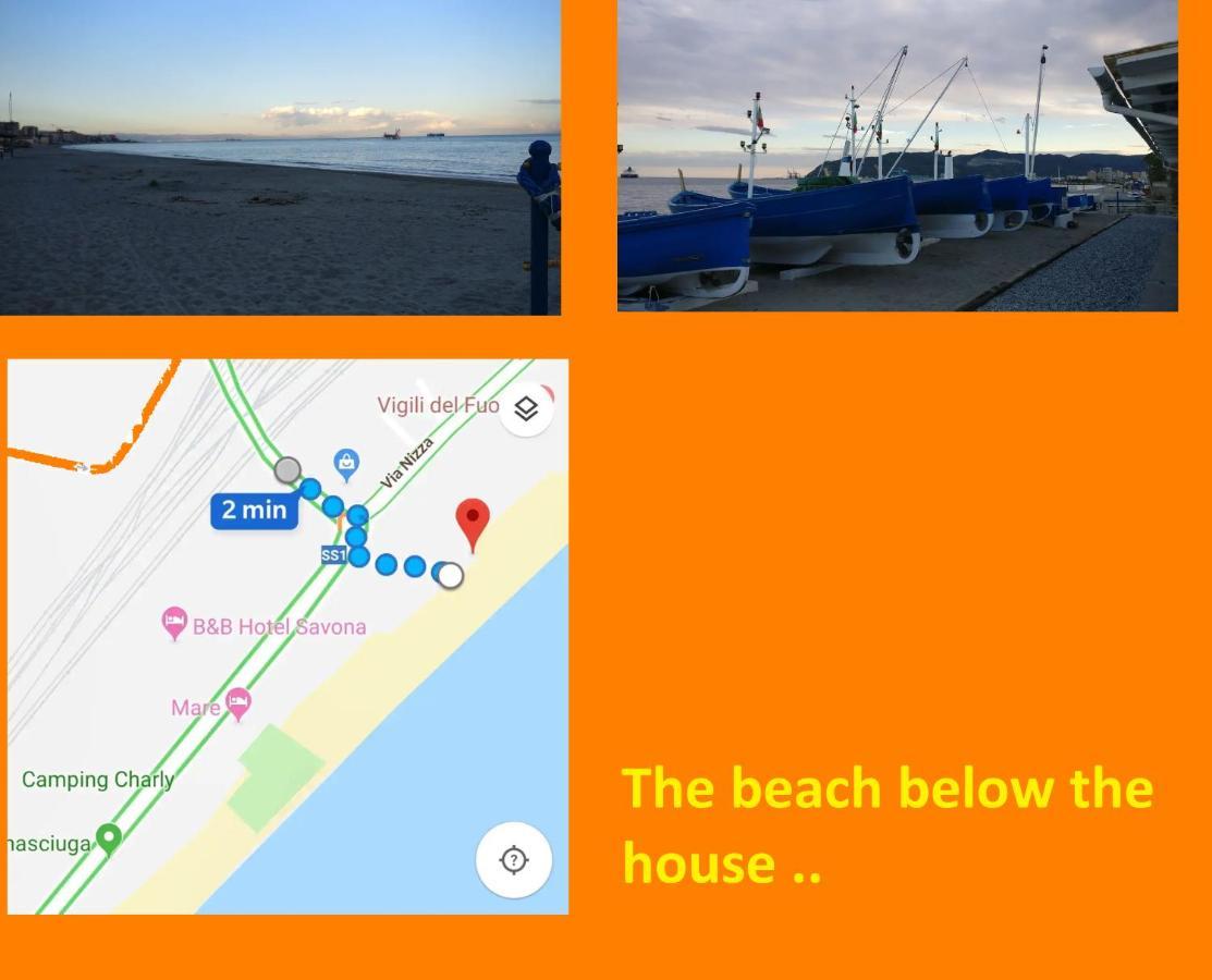 House Of Fly With Sea View, Front The Beach Savona Exteriör bild
